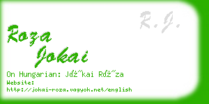 roza jokai business card